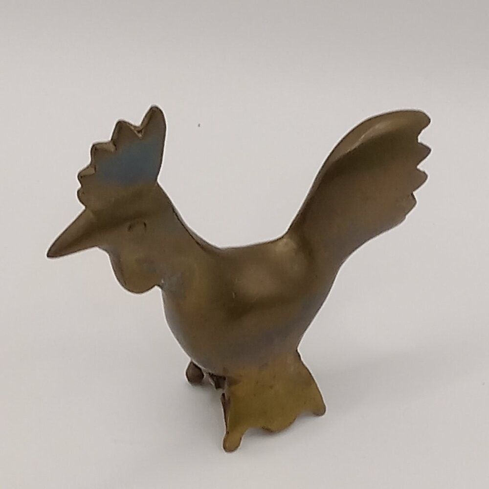 Solid BRASS ROOSTER 3" Figure Paperweight Bottle Opener?  Decor Country Chicken